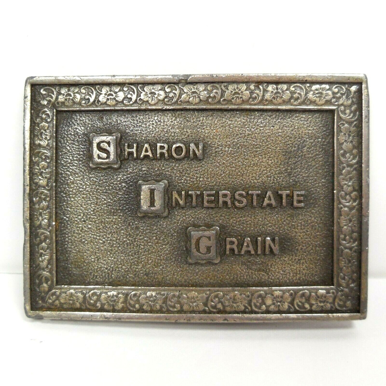 Mens Belt Buckle Sharon Interstate Grain SIG Vintage 1977 Pewter Captain Hawks