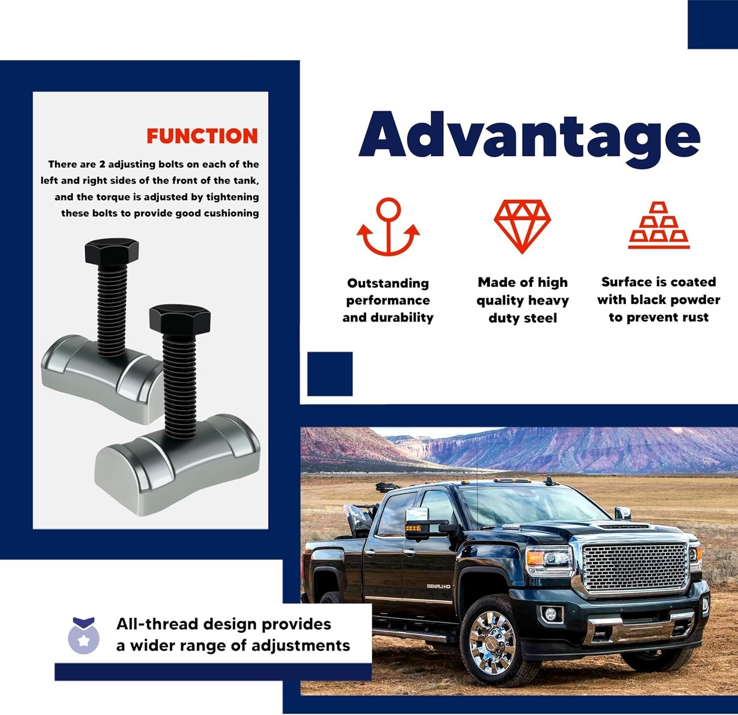 Torsion Bar Adjustment Bolt and Lock Nut Fit for Chevrolet Silverado Tahoe GMC S