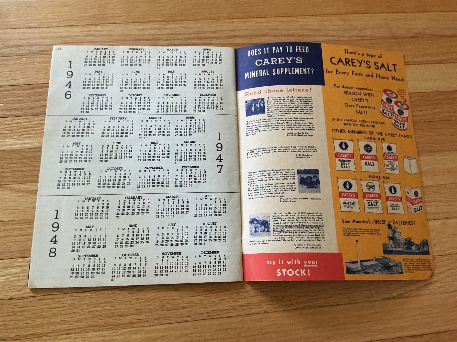 Vtg. 1946 Farm Acct. Record Book Carey’s &Farmers Elevator, Wanamingo, Minnesota