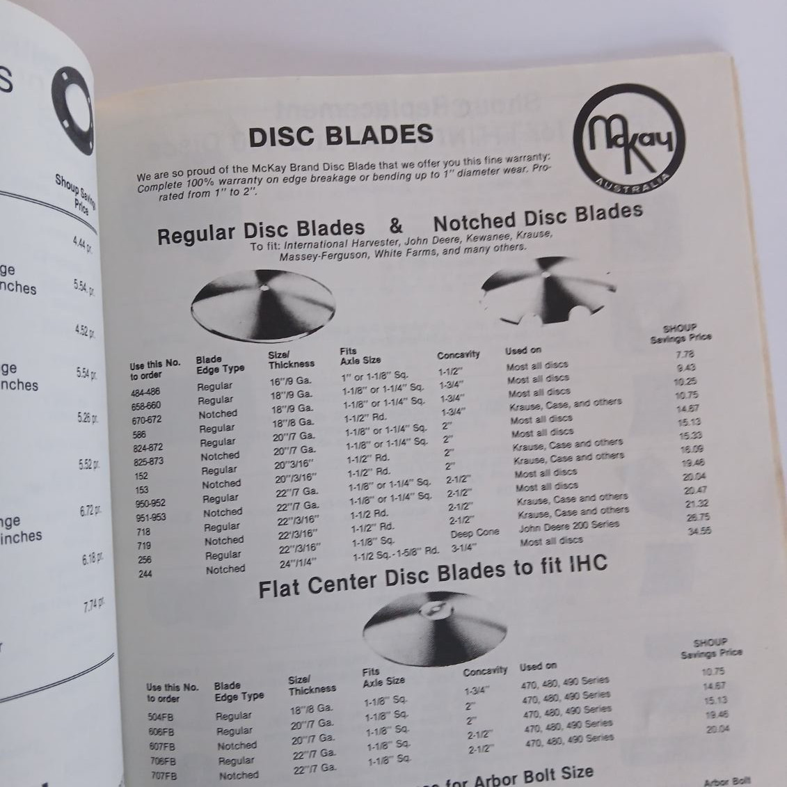 Shoup Manufacturing Company Fall 1986 Catalog Tractor Parts Kankakee IL. Farming