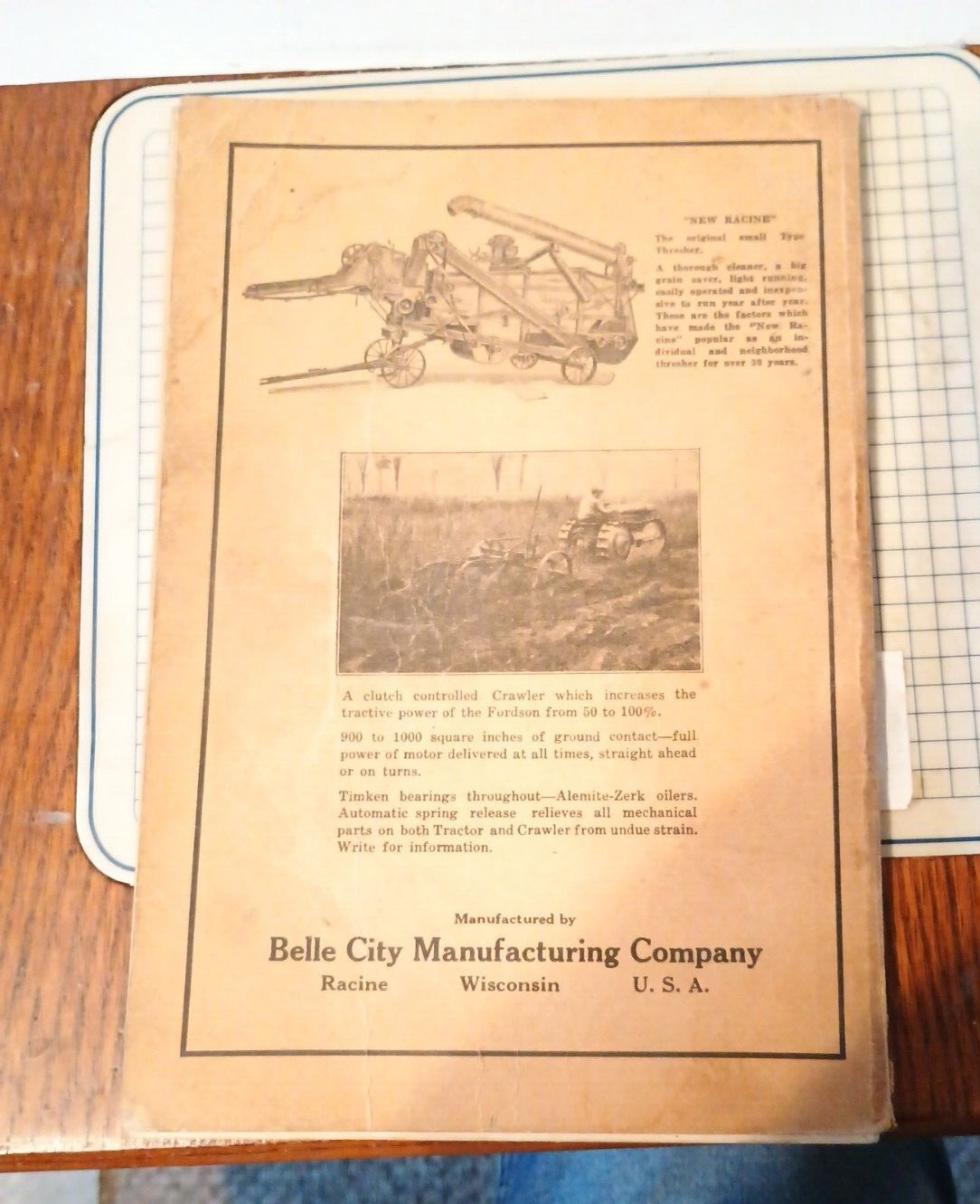Vintage 1927 Repair Part Farm Catalog Book New Racine Threshers Thresher Machine