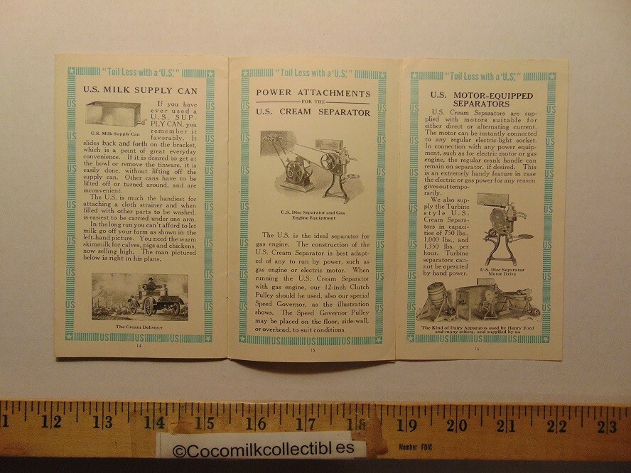 Vintage Vermont Farm Machine CO U.S Cream Separator Brochure Bellows Falls VT