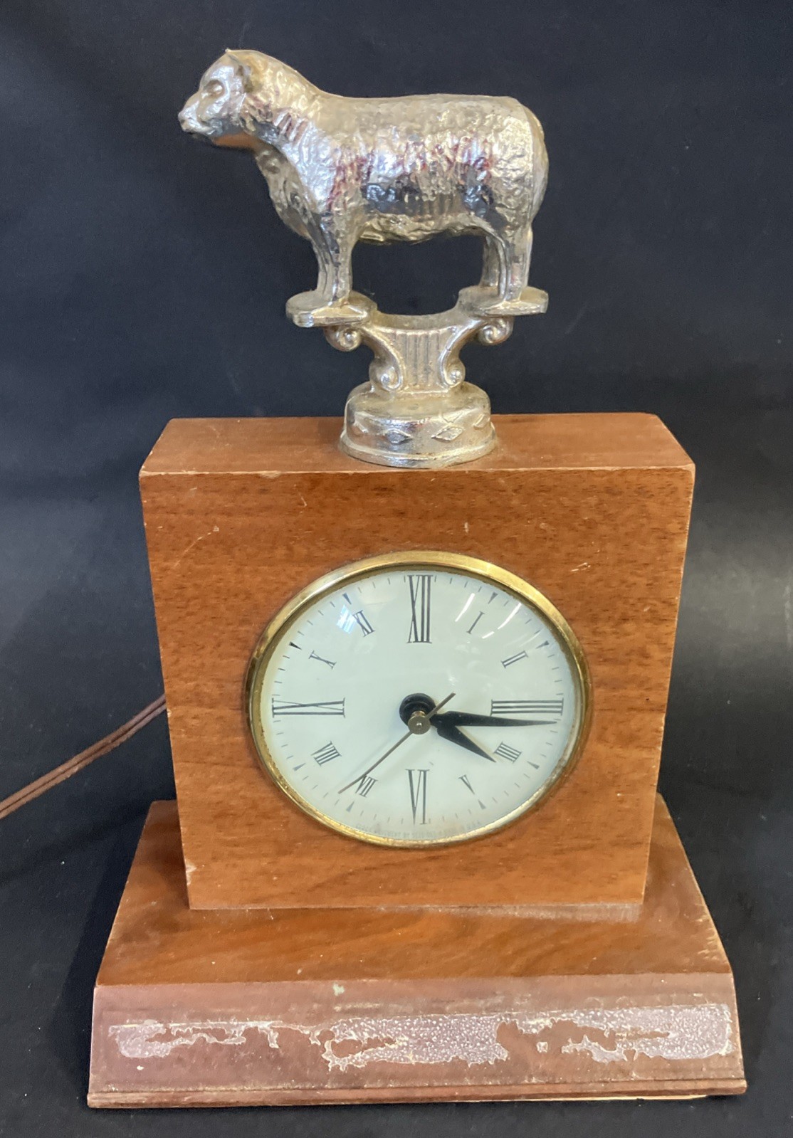 Vintage Sheep Trophy Clock Topper 1980s Colonial Acres Farm Thurman Shropshire