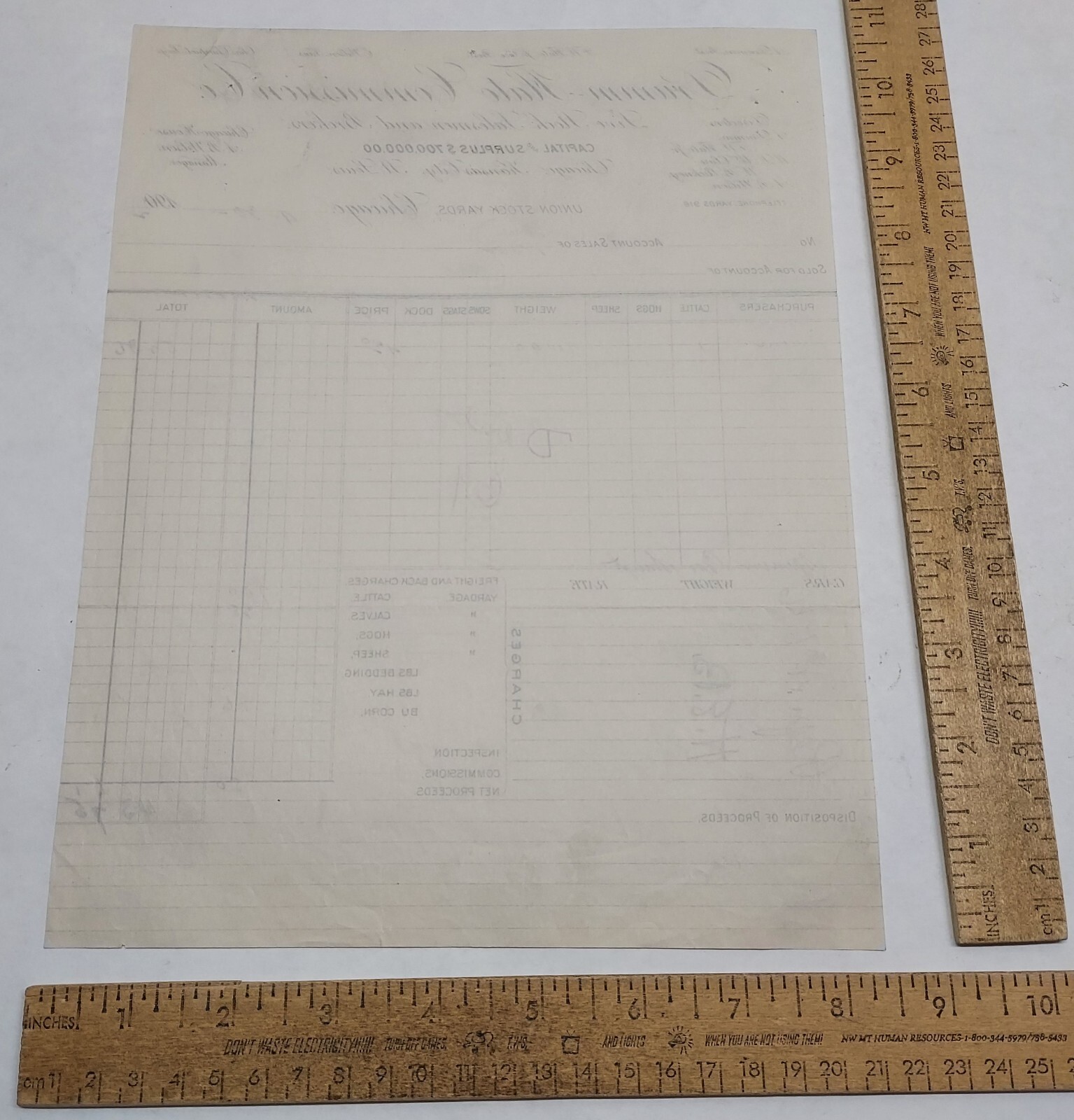 1902 Drumm-Flato Commission Co – Live Stock Salesmen a – RECEIPT – listing #7448