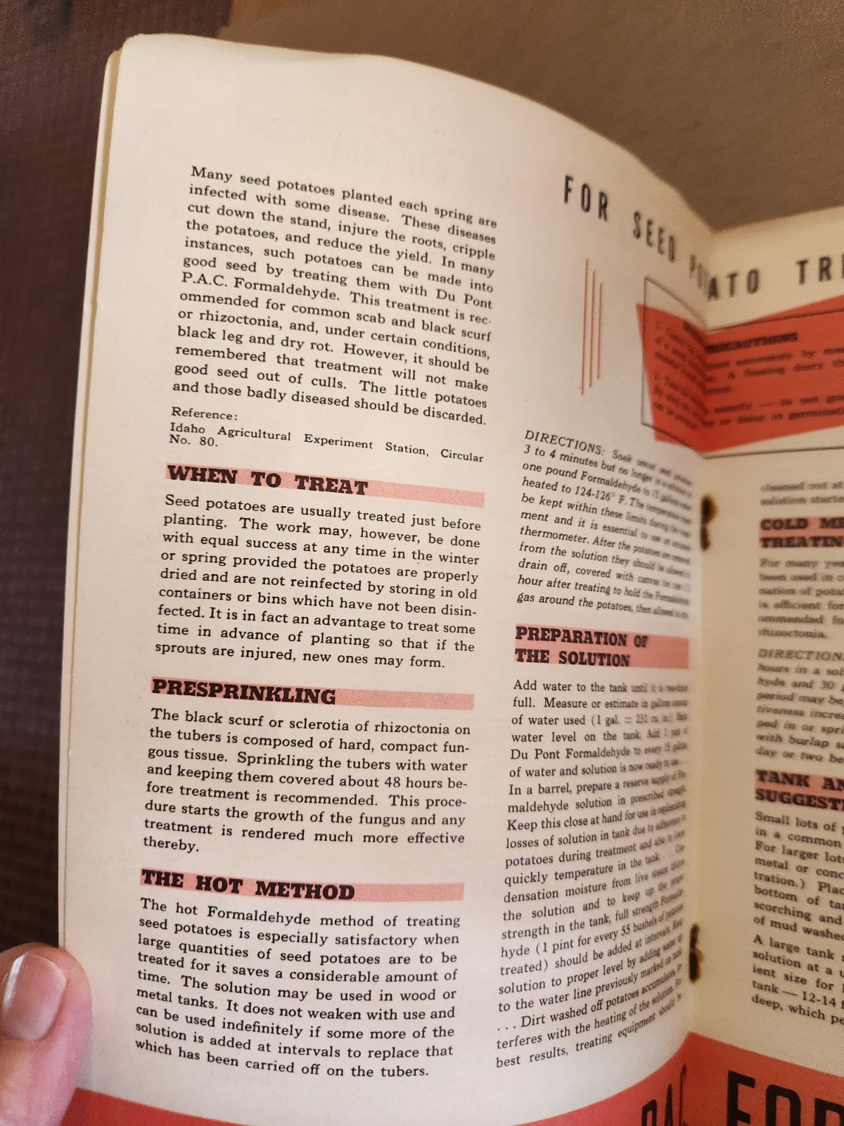 Vintage DUPONT Formaldehyde Brochure Farming Crop Disinfectant POISON