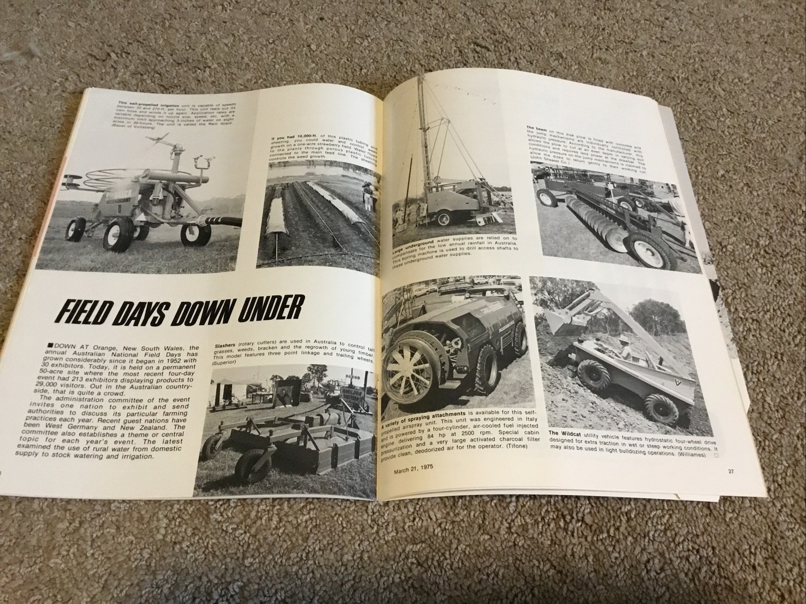 Implement & Tractor Magazine March 21, 1975 Farming Agriculture Vintage Ads J