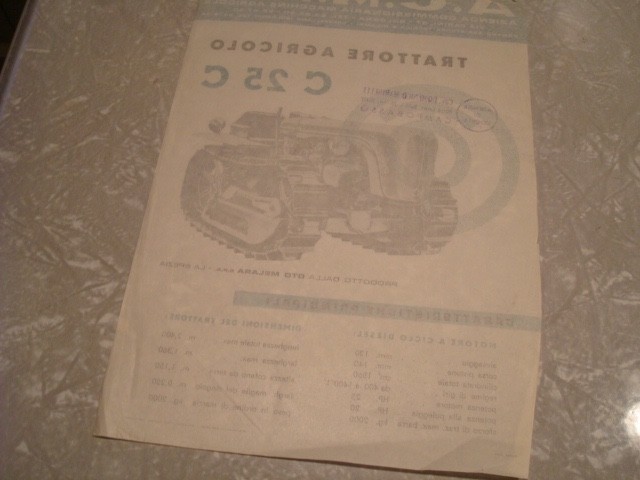 Italian Tractor, Crawler Leaflet Trattore Agricolo C 25 C OTO Melara