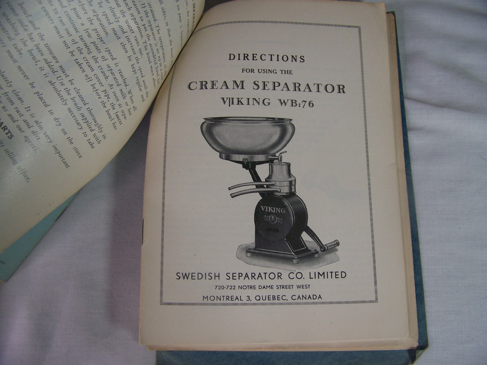 c1949 VINTAGE VIKING CREAM SEPARATOR ADVERTISING BOUND INSTRUCTION MANUAL LOT