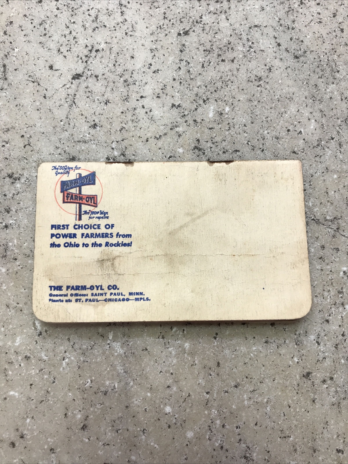Vintage Rare Farm-Oyl Memo Pad Tractor Motor Oil Guide Brouchure Hand Booklet