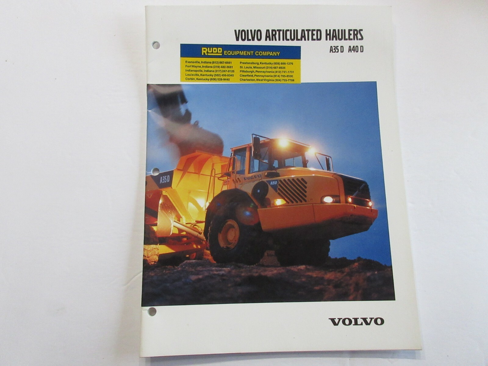 Volvo A35D & A40D Articulated Haulers Brochure