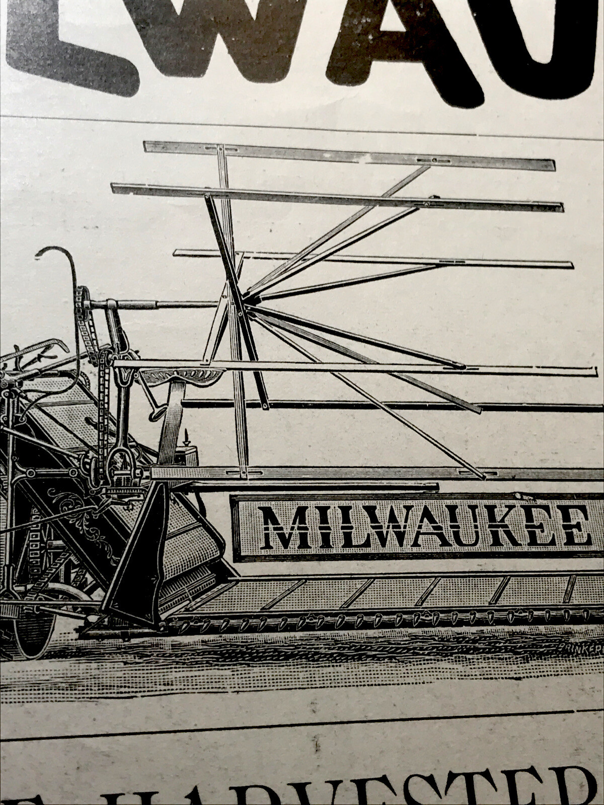 ORIGINAL 1897 Milwaukee Harvester Co. Farm Implement Advertising – Wisconsin