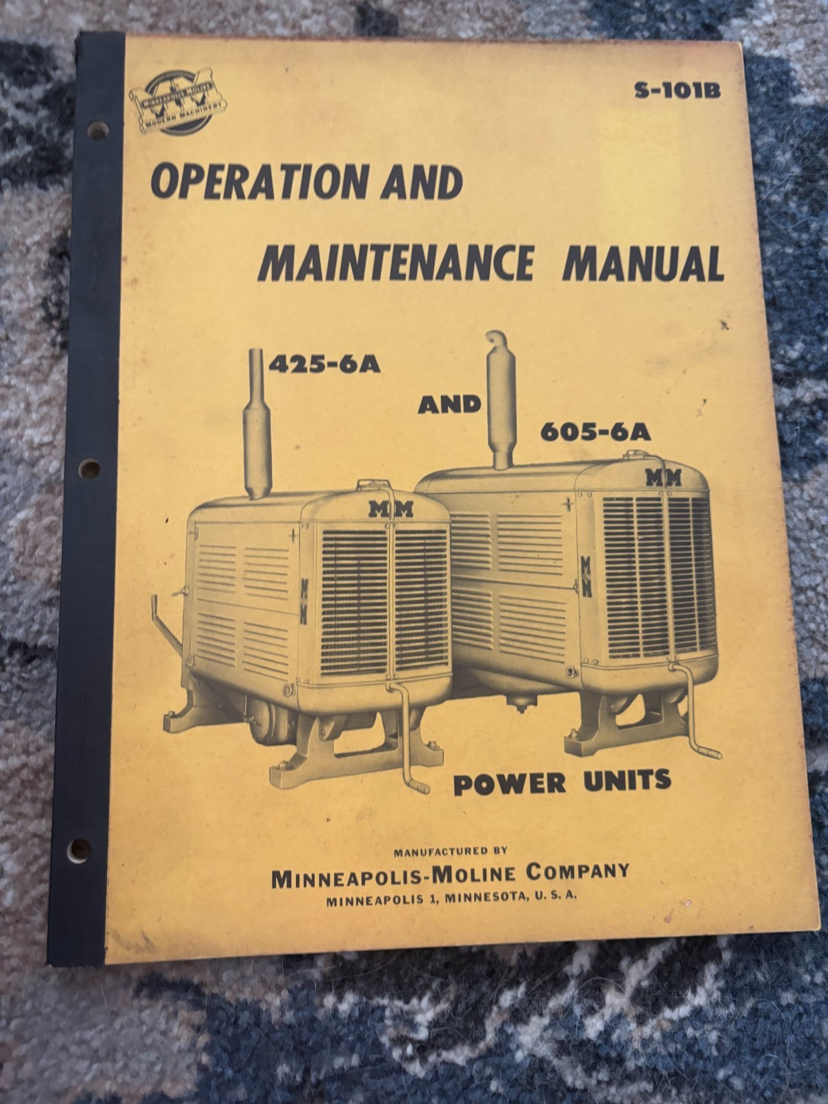Minneapolis Moline 425-6A 605-6A Power Unit Operator&rsquo;s Manual FCCA25