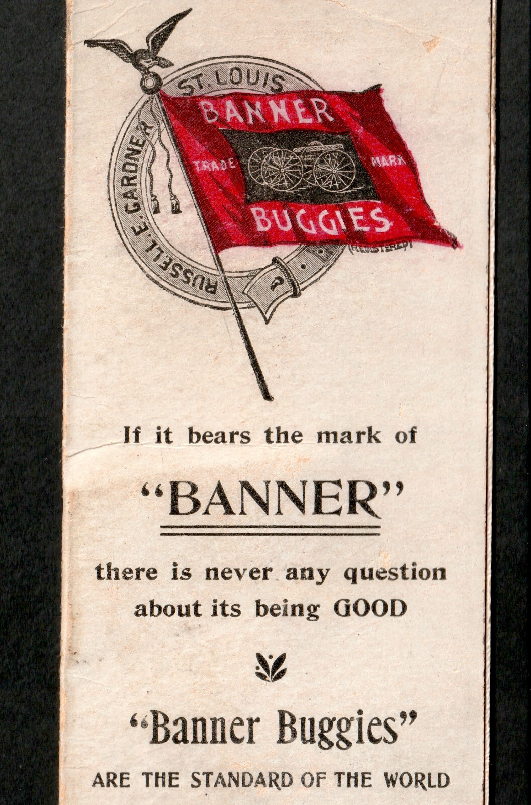 Banner Buggy St Louis Pop-Up 3D Can-Can Kicker Novelty Farm Trade Card SR.fr.bw