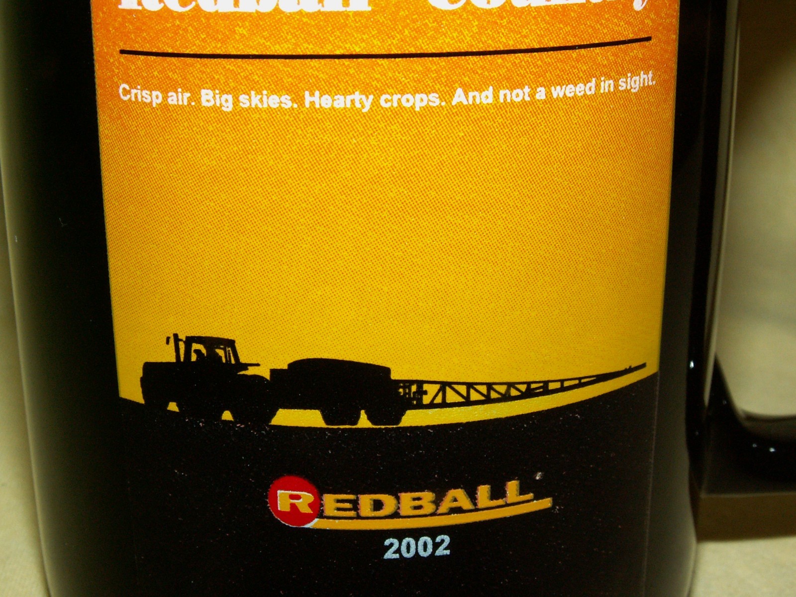 REDBALL MUG 2002 WEED KILLER CROPS TRACTOR SPRAYER M WARE COFFEE TEA CUP BLACK*