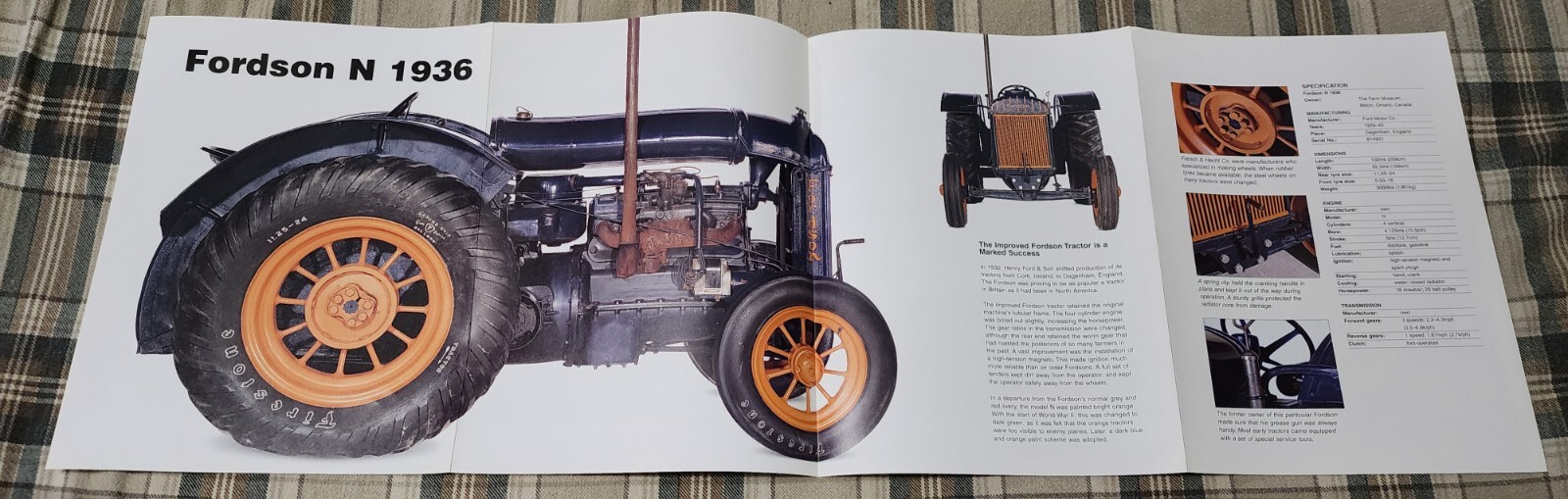 Fordson Tractor Poster Picture Farming Farm Out of Print Original Display