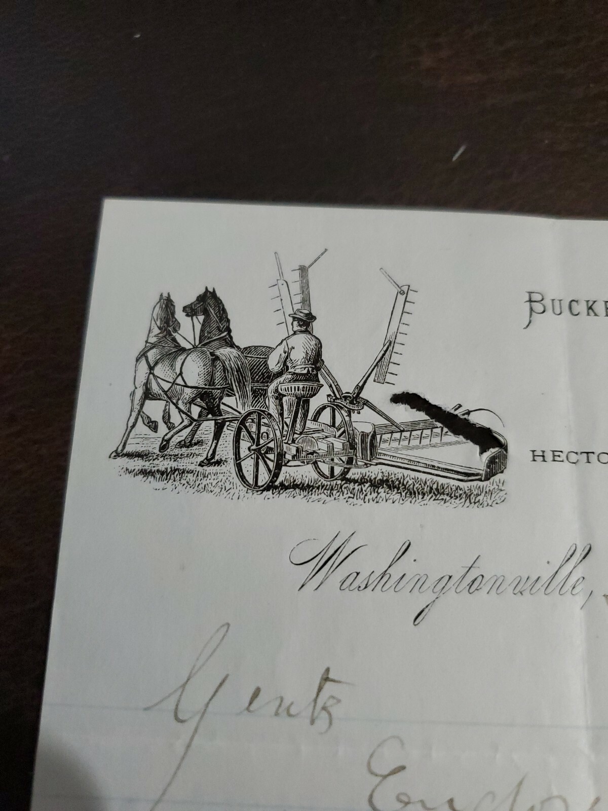 1876 Buckeye Mower Reaper Co Leatterhead