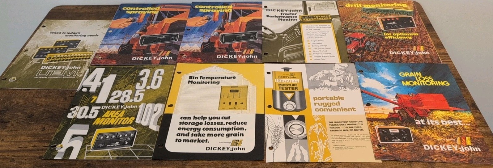 9 Dickey-john Advertising Brochures UEM,Controlled Spraying,Monitoring,Tester