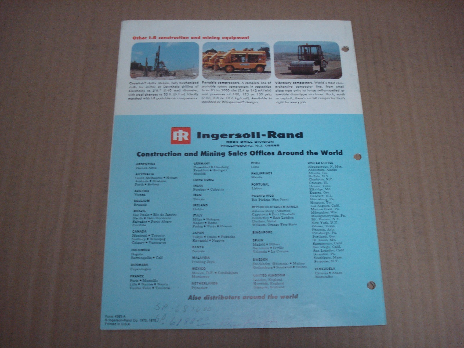 Ingersoll-Rand Mounted Breakers Brochure 1976