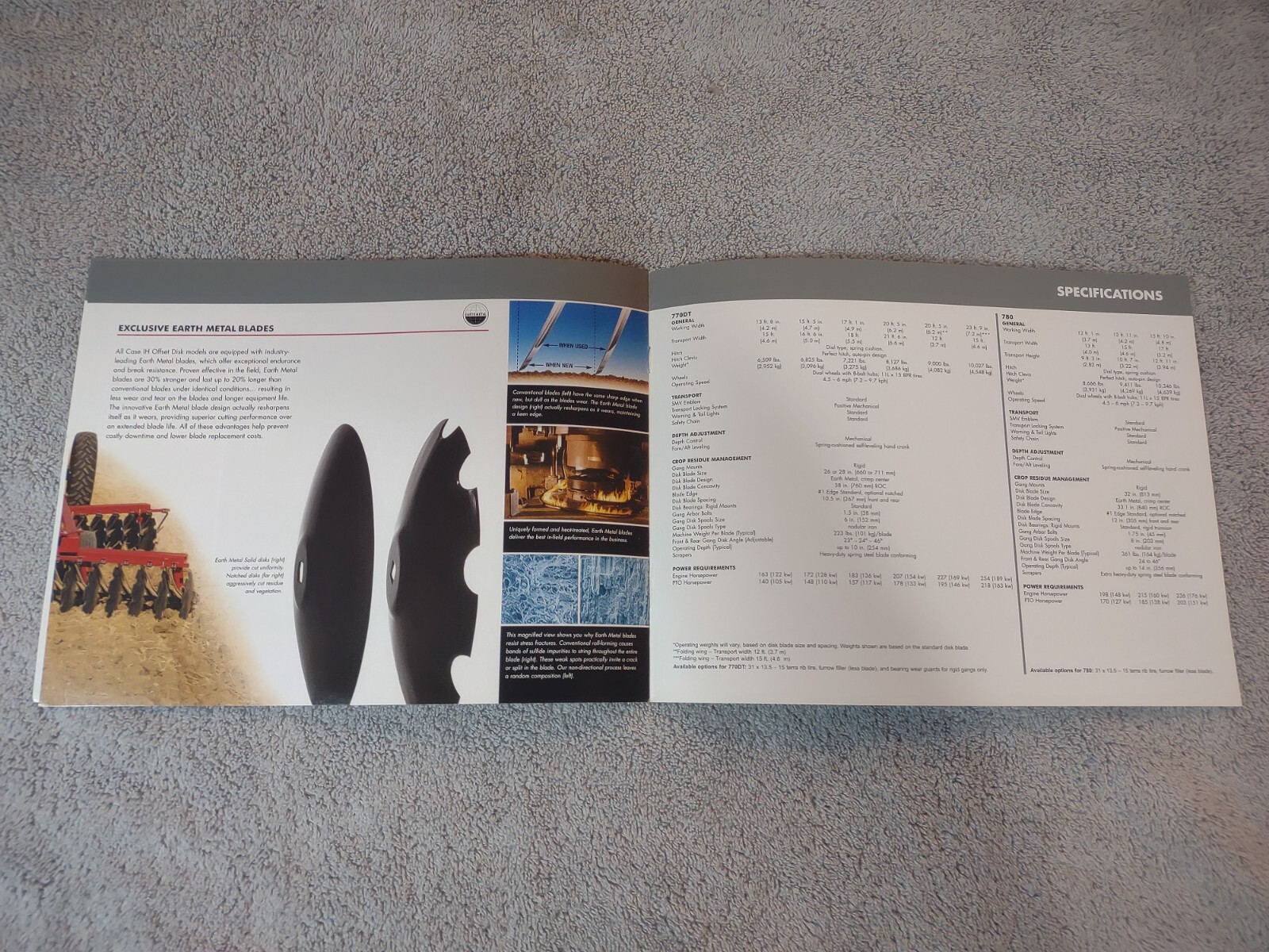 Case IH 770DT/780 Offset Disk Sales Brochures. Lot Of 8. 2003-2004.