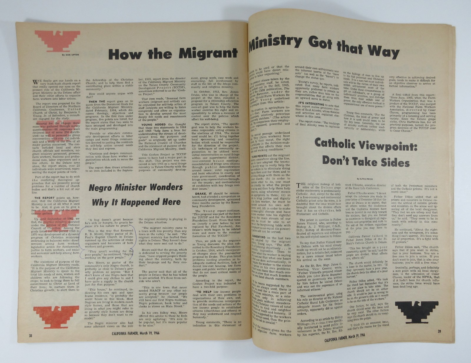 United Farm Workers Grape Boycott Caesar Chavez Farmer Magazine Delano CA 1966