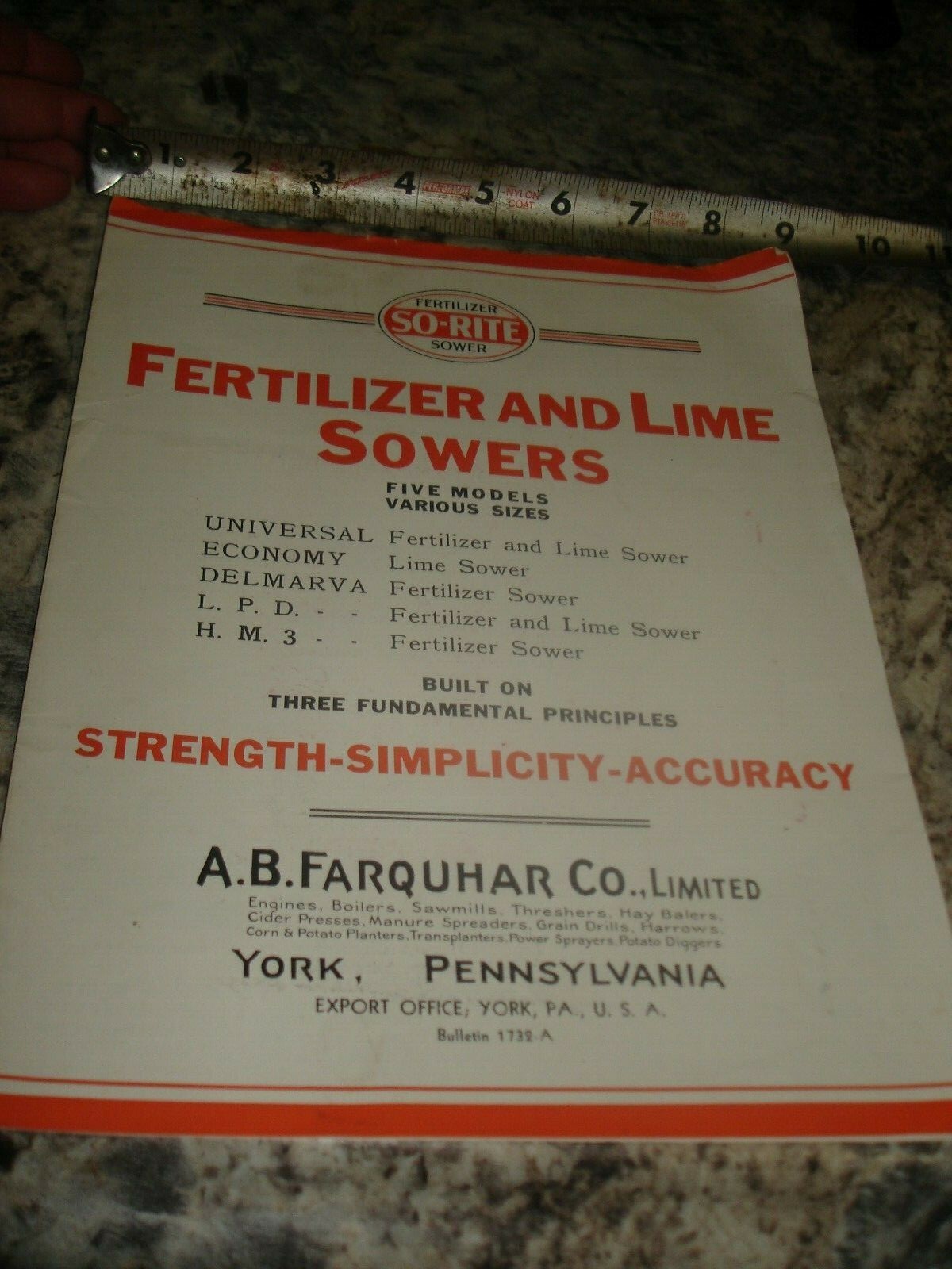 Vintage A.B. Farquhar co fertilizer lime sowers ad brochure Old antique
