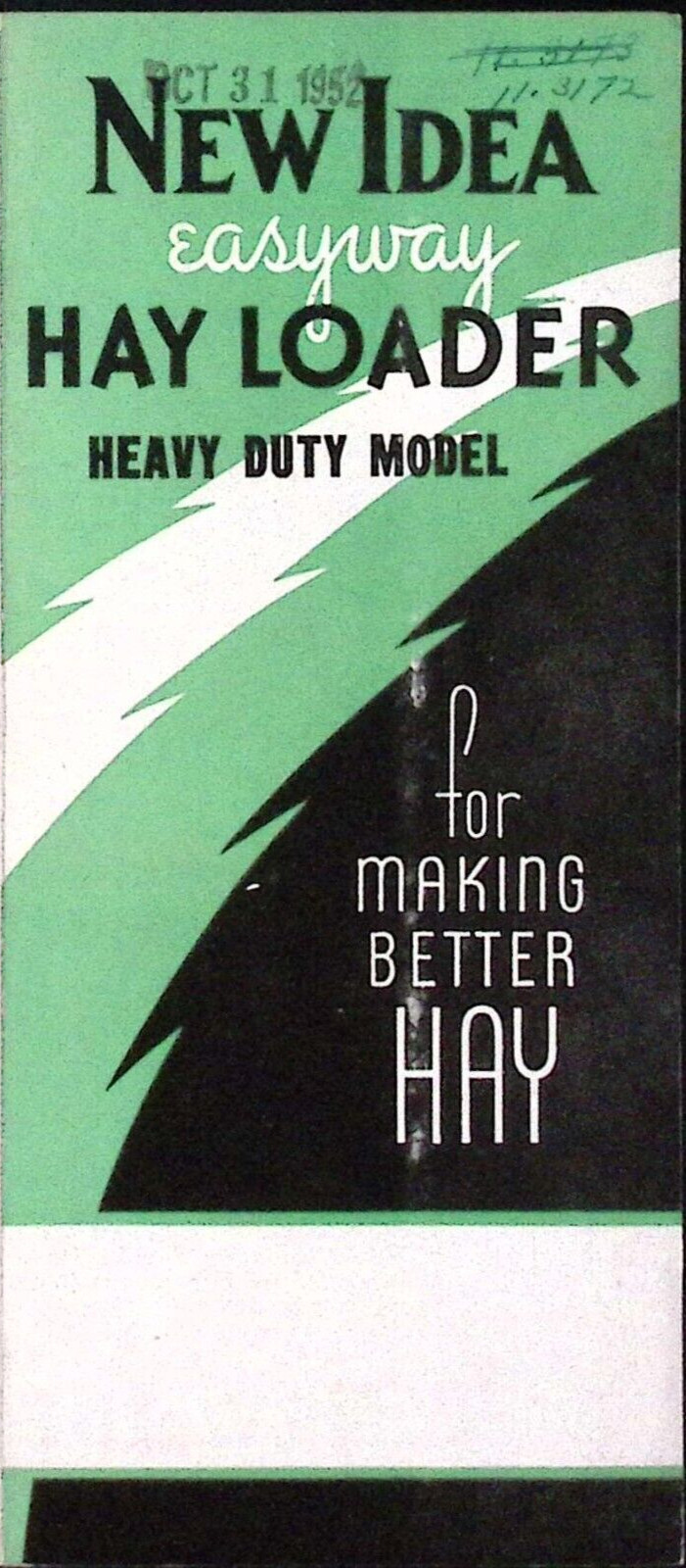 1952 New Idea Easyway Hay Loader Heavy Duty Model Dealer Brochure New Idea Inc