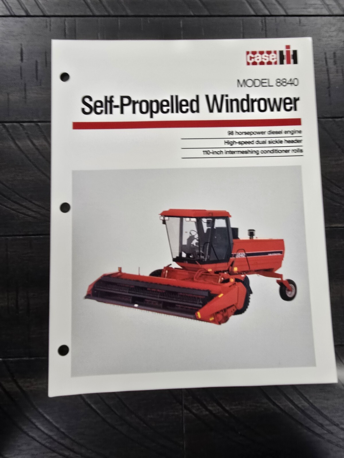 1990s 8840 Self Propelled Windrower Spec Sheet Case IH International Harvester