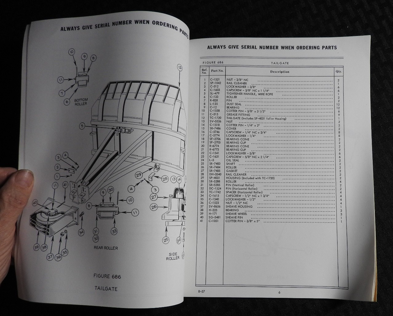 1957 LW LeTourneau-Westinghouse Model « CT Scraper » Parts Catalog Manual NOS NICE