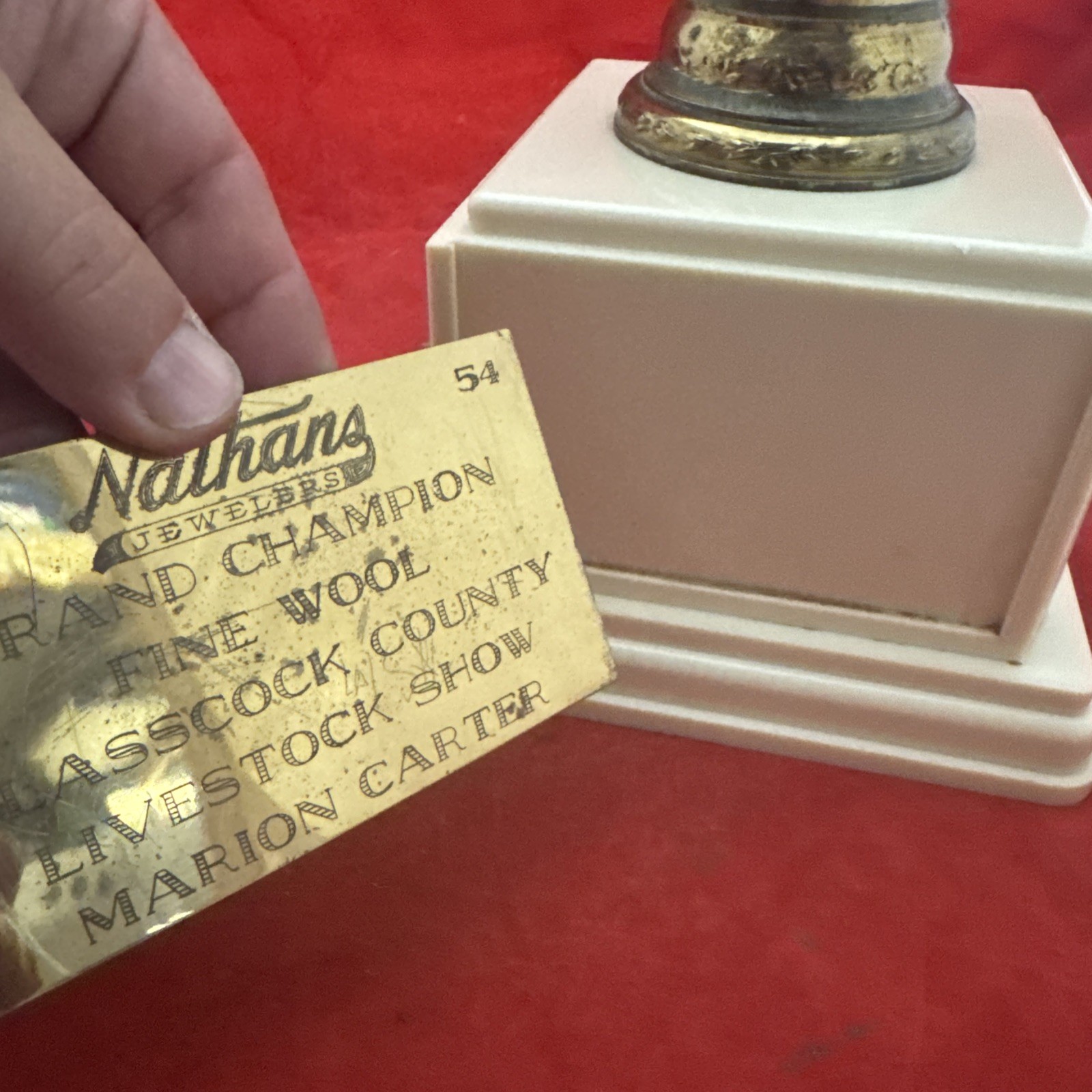 1957 Dodge Inc Trophy Sheep Brass Grand Champion Livestock Removable Plate