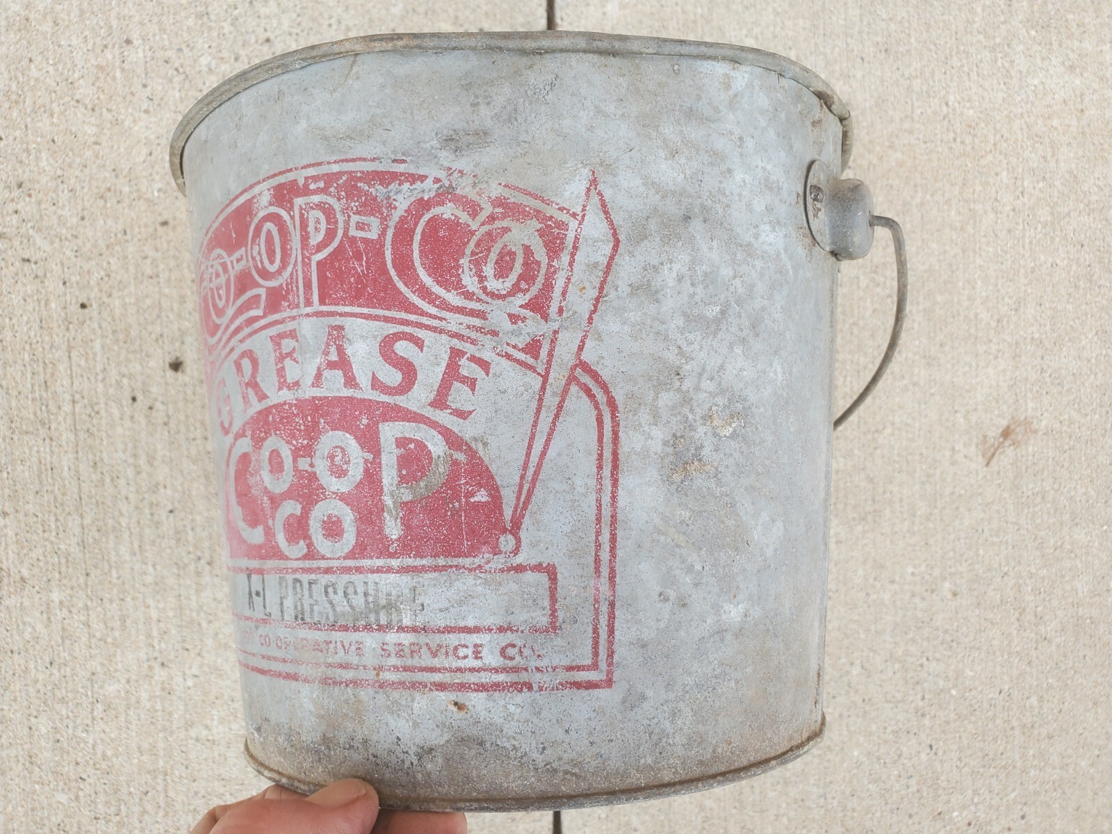 7&Prime; Small Galvanized Metal Bucket Co-op Grease XL Pressure Axle Farm Cooperative