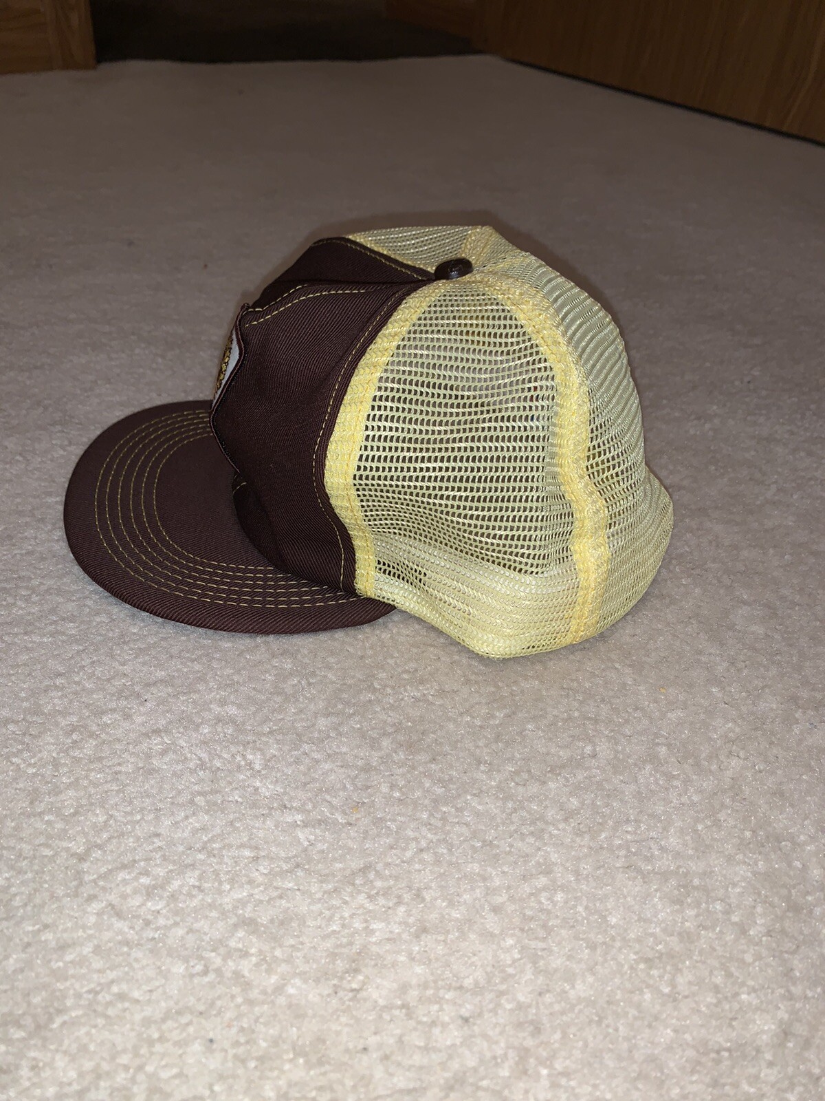 Vintage INTERSTATE SEED Patch Trucker Mesh Snapback Made USA Hat Cap Sunflower