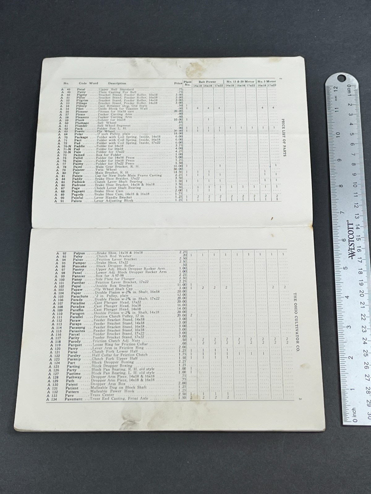 1923 Ohio Cultivator Automatic Hay Presses Parts Price List Repairs Bellevue OH