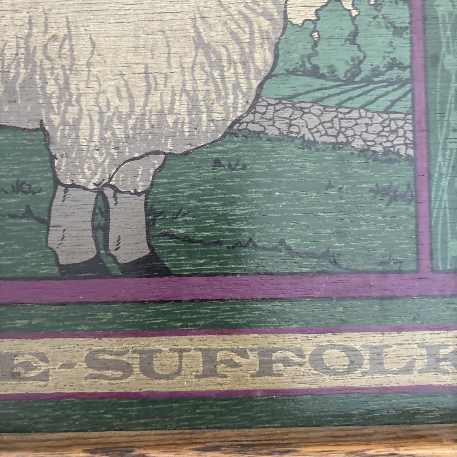 VTG Wood Farmhouse Sign/Tray Hampshire Suffolk Sheep Still Meadow Decor,13×16
