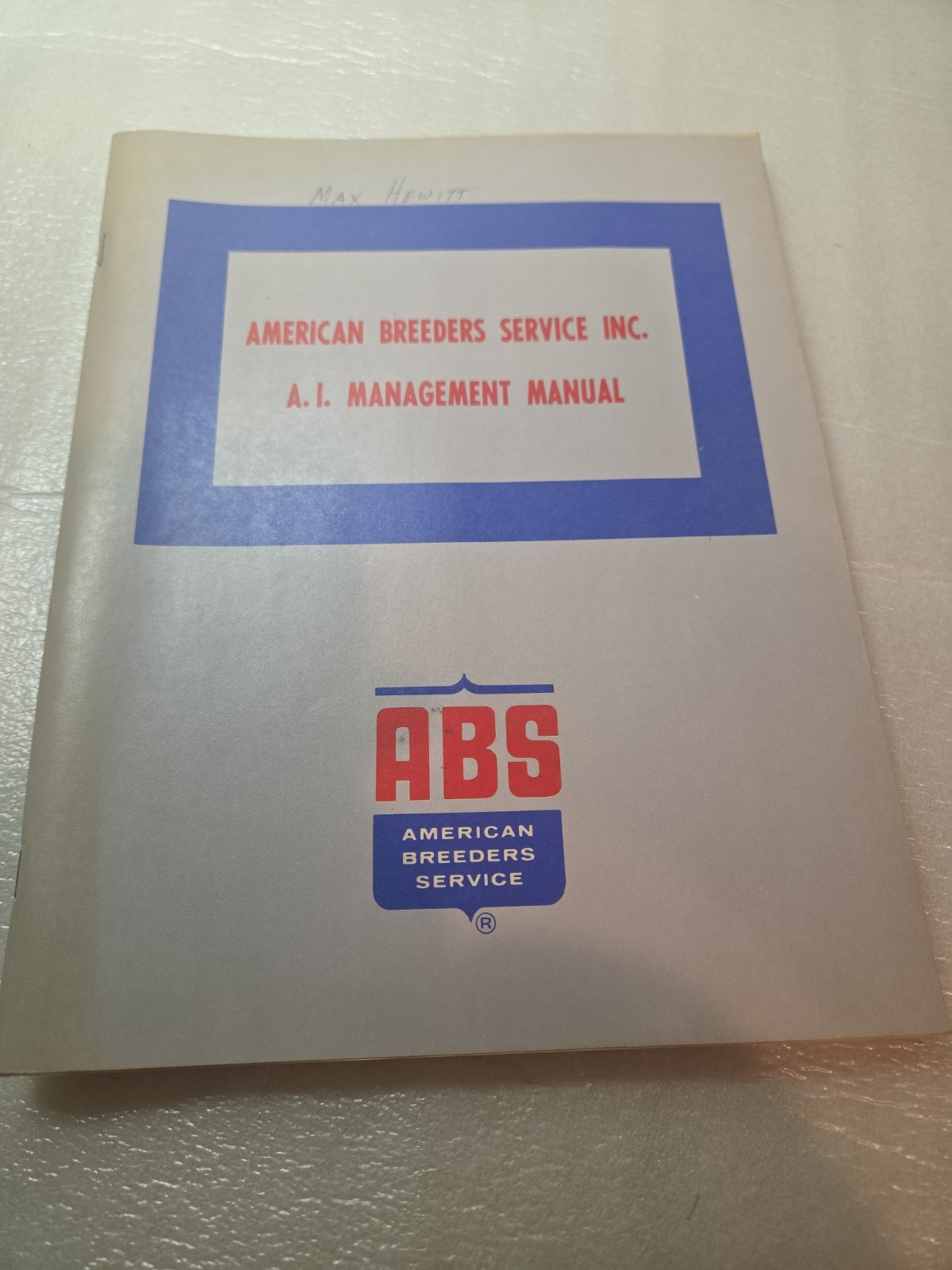 Vintage 1971 ABS American Breeders Service A I Management MANUAL