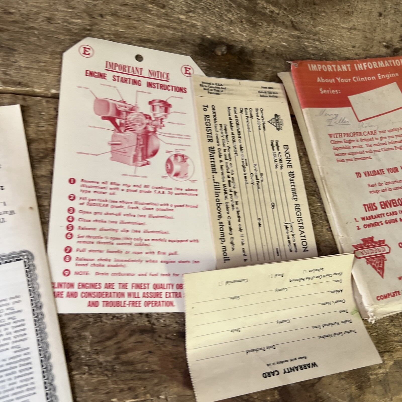 Clinton Light Weight 4 Cycle Engines literature 2 bundles