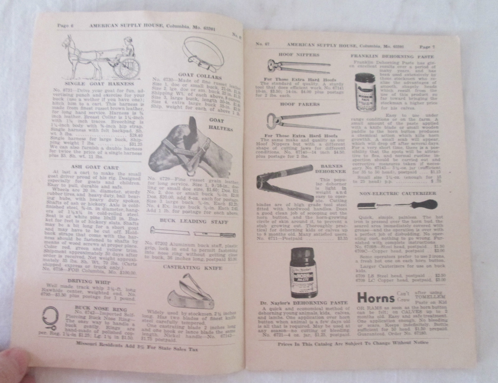 Vintage 1967 American Supply House No 67 Supplies for the Goat Owner & Dairyman