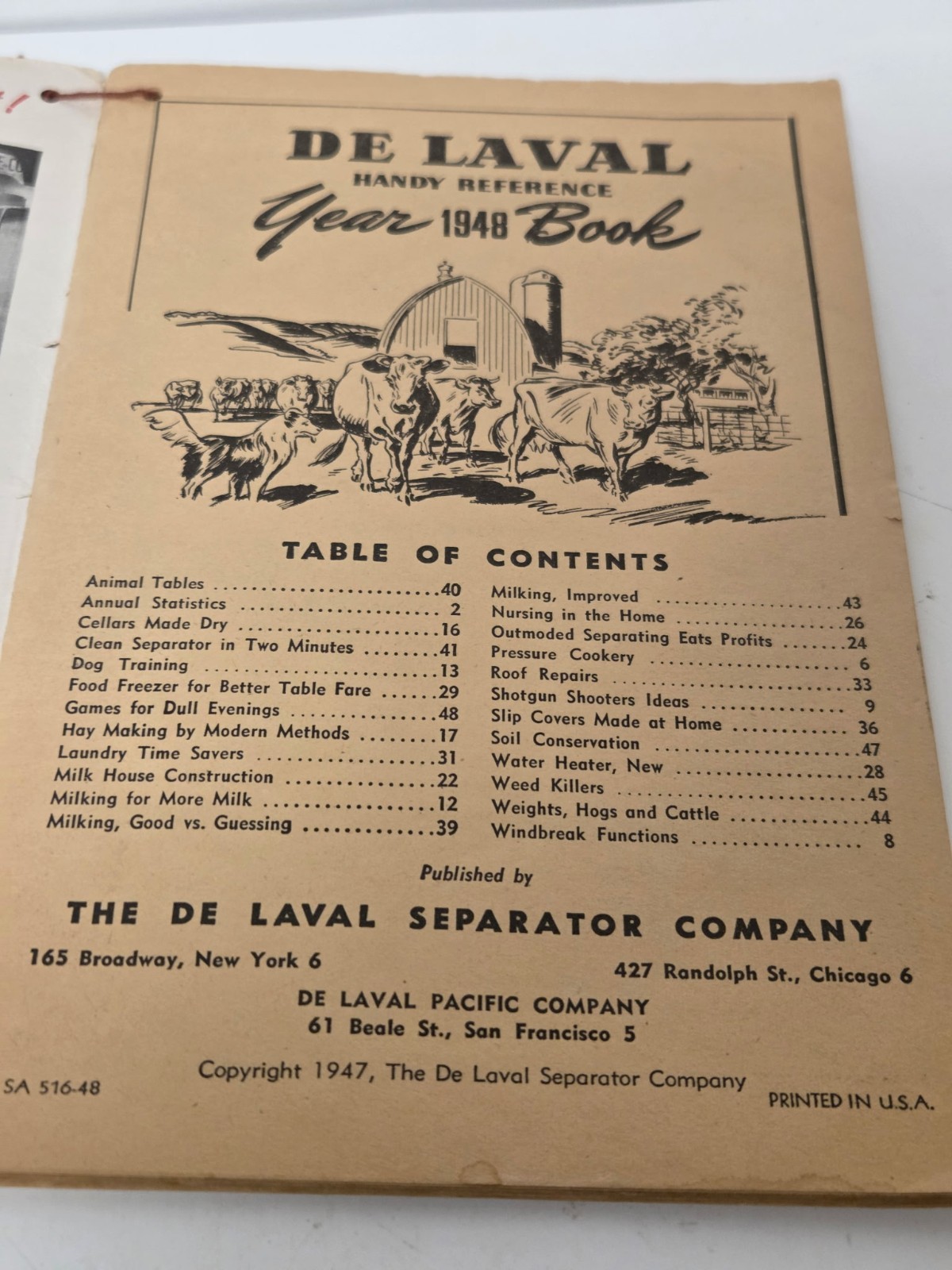 Vintage De Laval 1948 Yearbook Counts Dairy Oshkosh WI