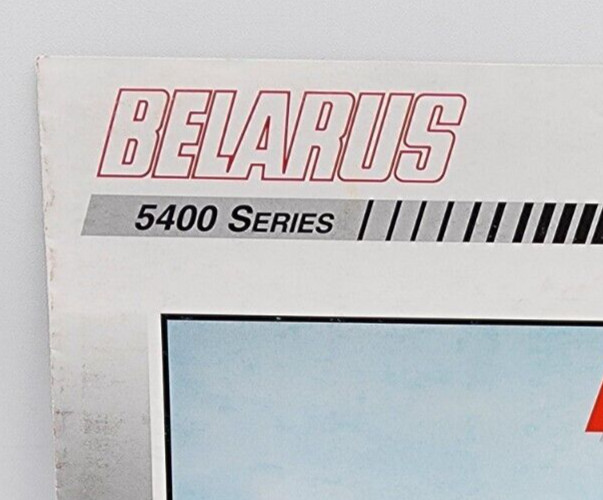 Belarus 5400 Series Tractor Sales Salesman Showroom Brochure 6 Pages
