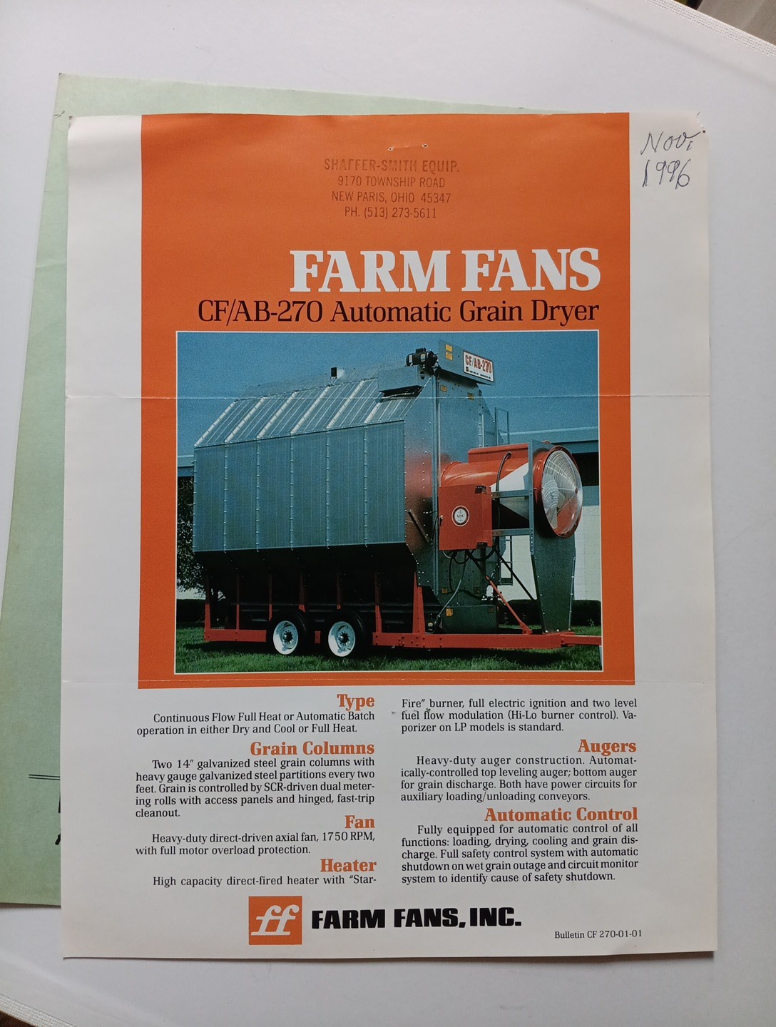 2 Vintage Farm Fans Advertising Flyer Lot Bulletins