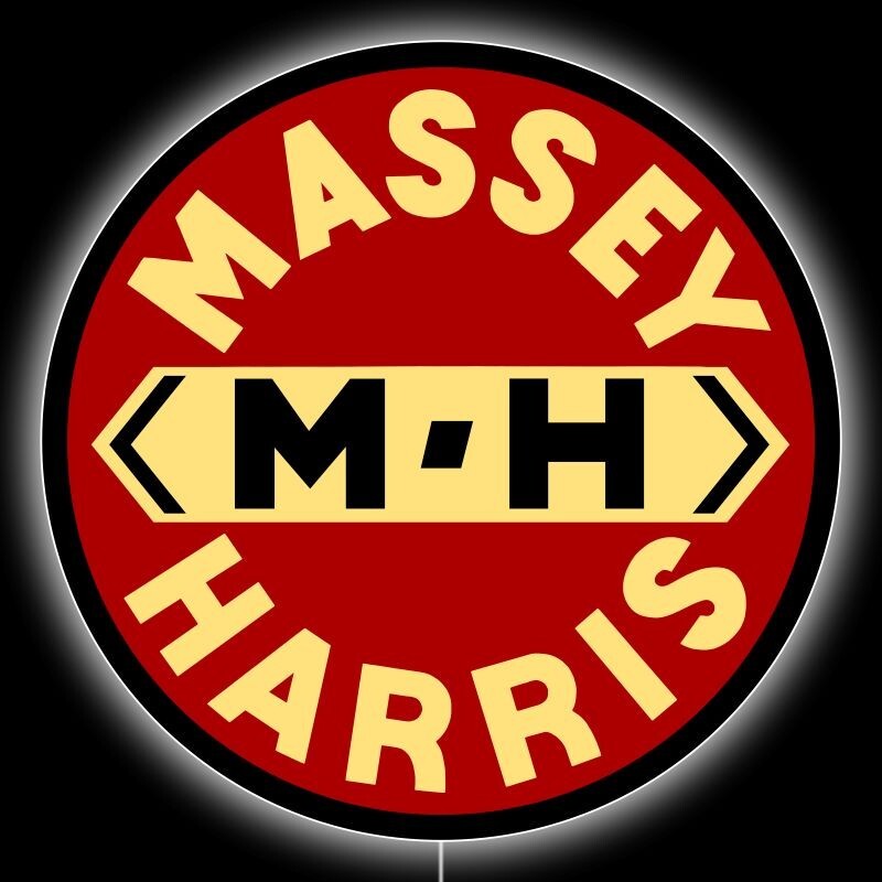 Massey Harris Tractors, Equipment NEW LED Hanging Lighted Sign: 23&Prime; Dia. Round