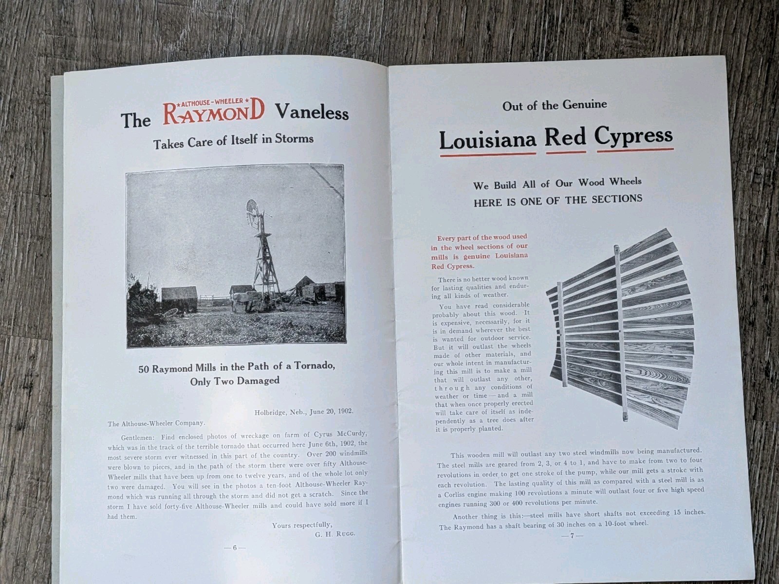 Advertising ALTHOUSE WHEELER WAUPUN Wisconsin Windmill Sales Brochure Catalog