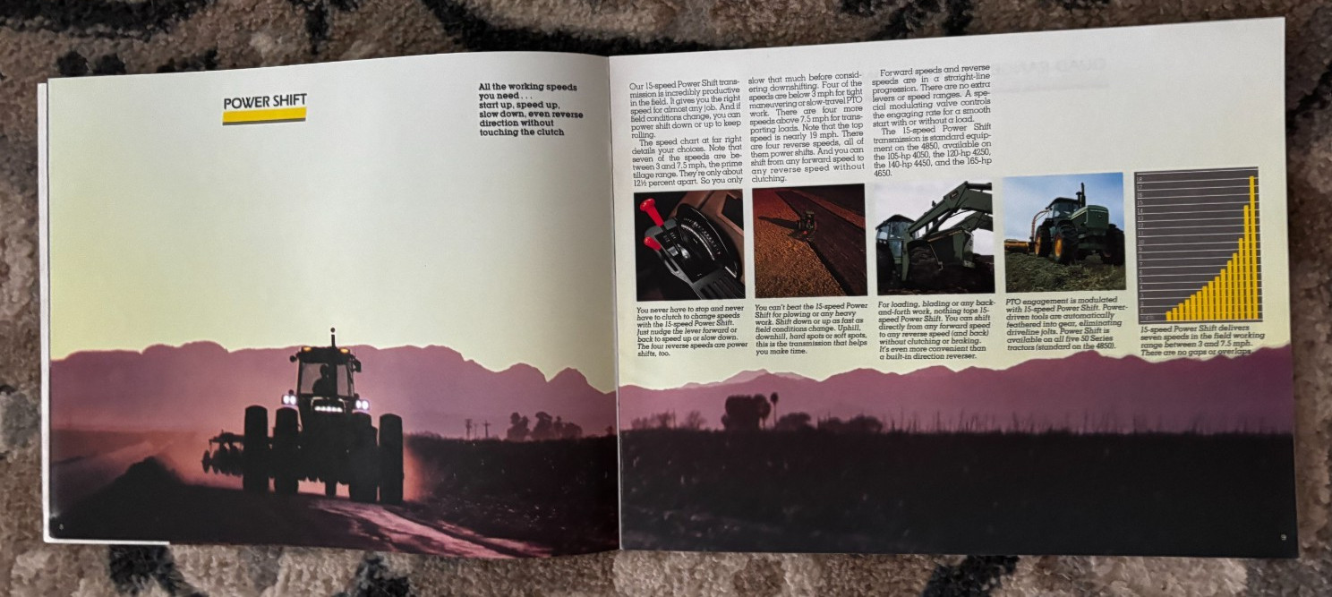 John Deere 4050 4250 4450 4650 4850 Tractor for 1985 Brochure DCPA26