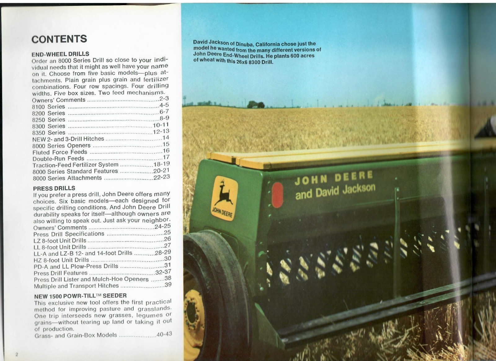 John Deere End-Wheel and Press Grain Drills for 1975 Brochure