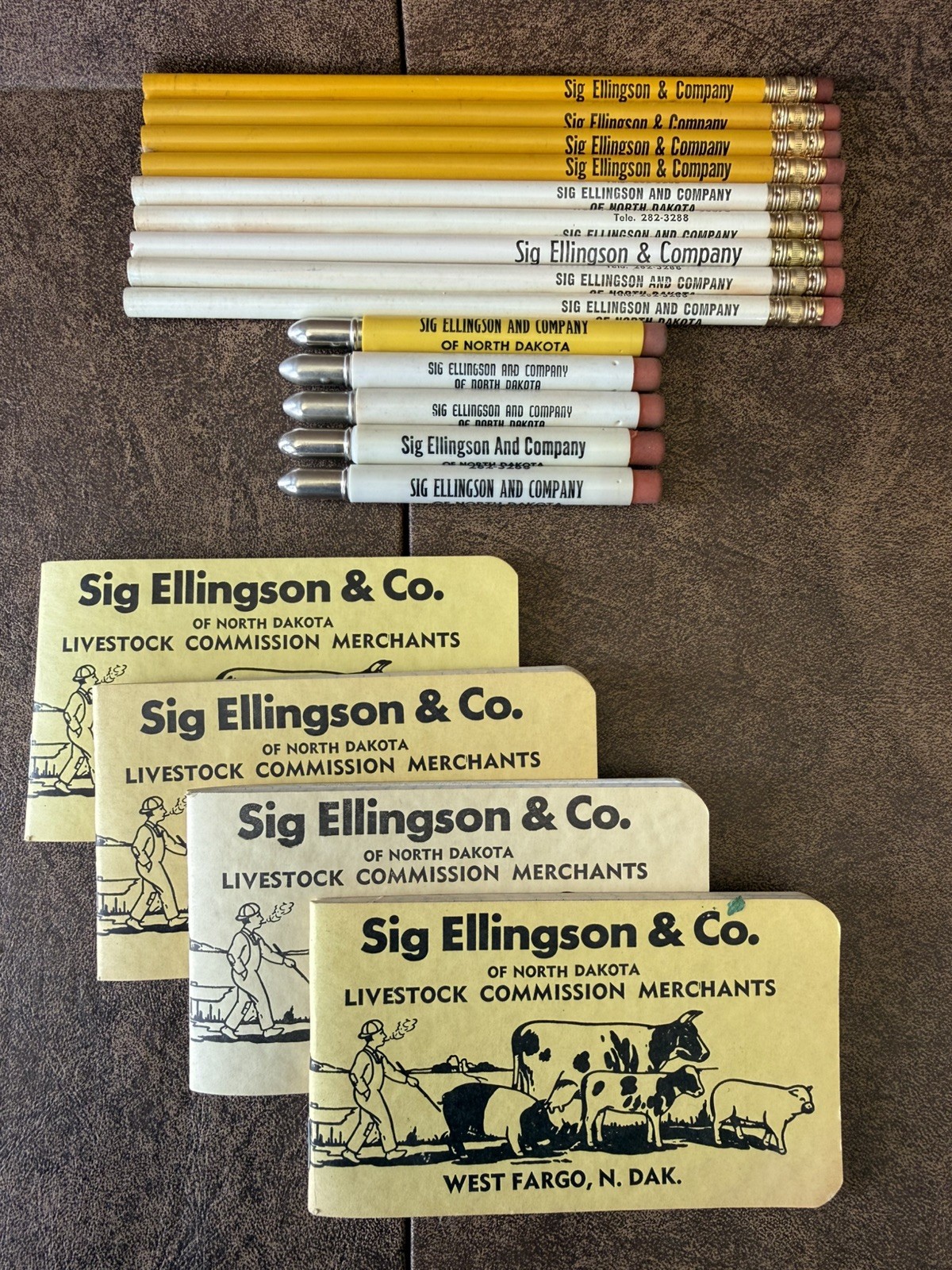 VTG Advertising W. Fargo, ND-Livestock Sig Ellingson-Pencils-Bullet Pencils LOT