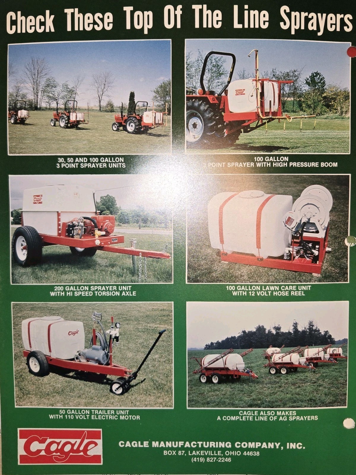 LOT OF CAGLE MANUFACTURING SPRAYERS Brochures AND PRICE LISTS