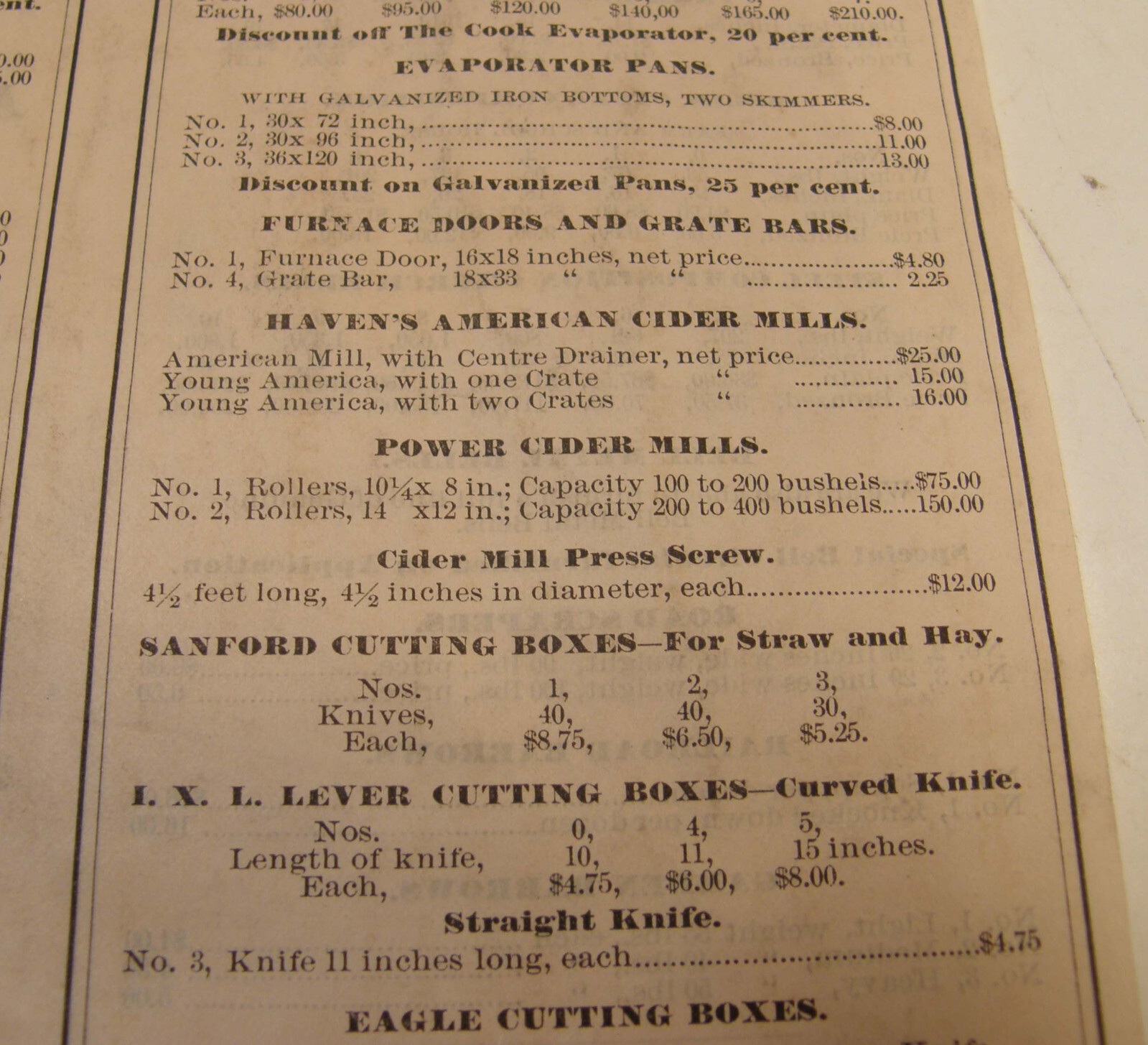 ANTIQUE 1878 AGRICULTURAL MACHINERY PRICE LIST JAMES HAVEN & CO CINCINNATI OH
