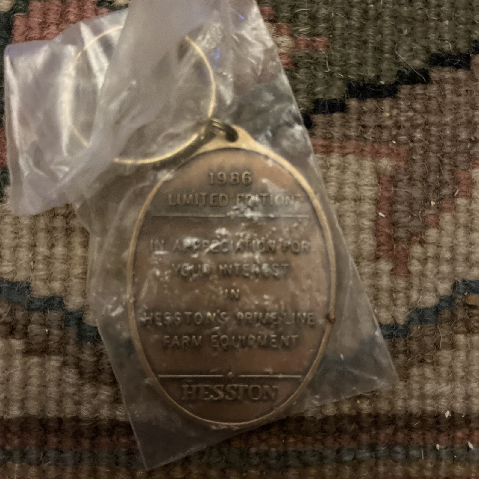 Set of 6 Prime Line Brass Keychains 1986 Limited Edition Vintage Hesston