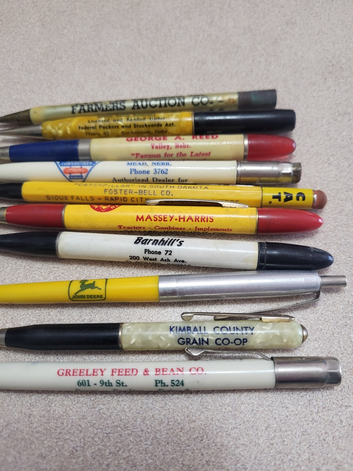 Vintage Farm & Tractor &.Farm Auction Pencil Lot Of 10