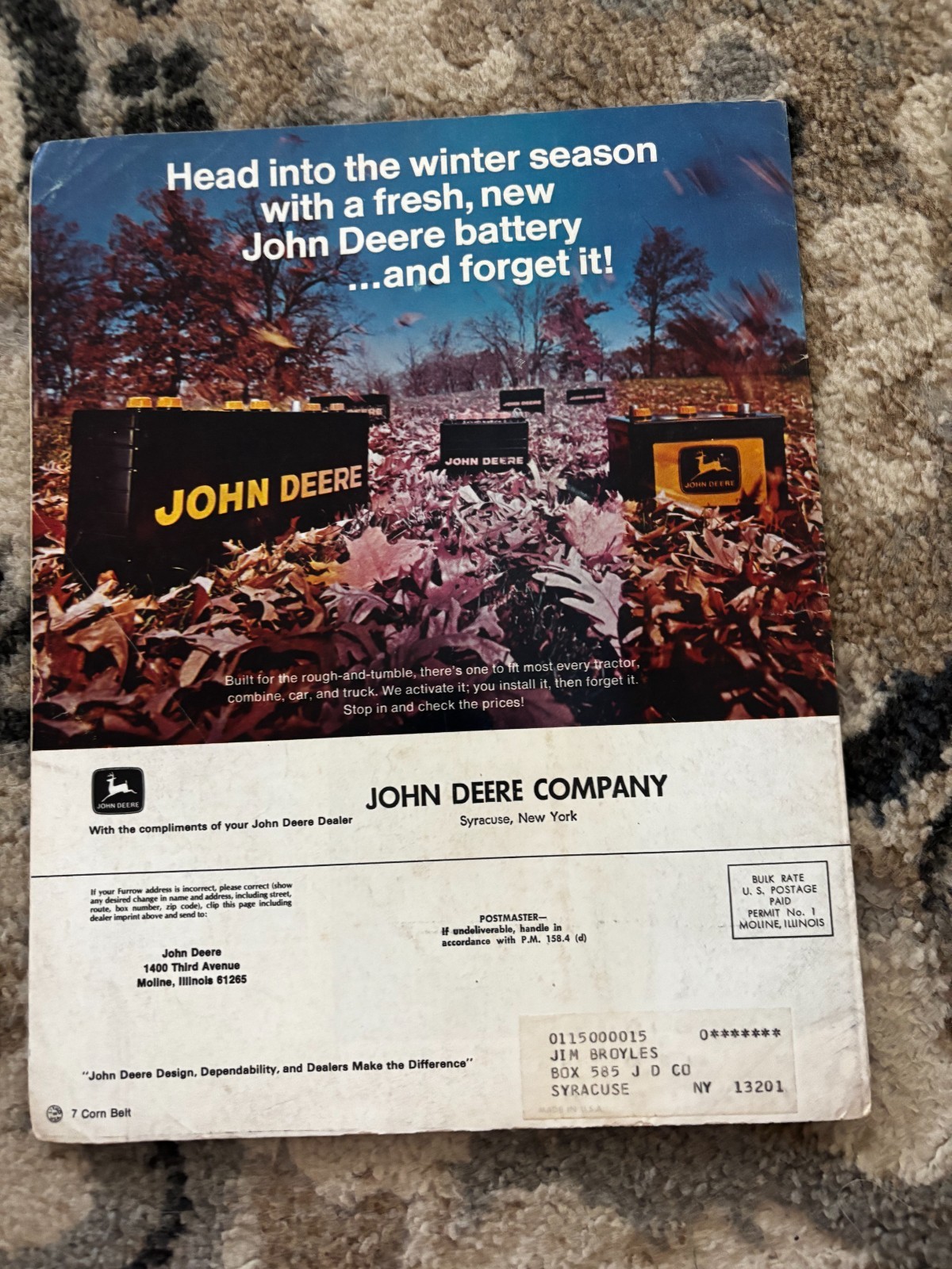 John Deere Furrow Magazine Sept-Oct 1972 Brochure DCPA26