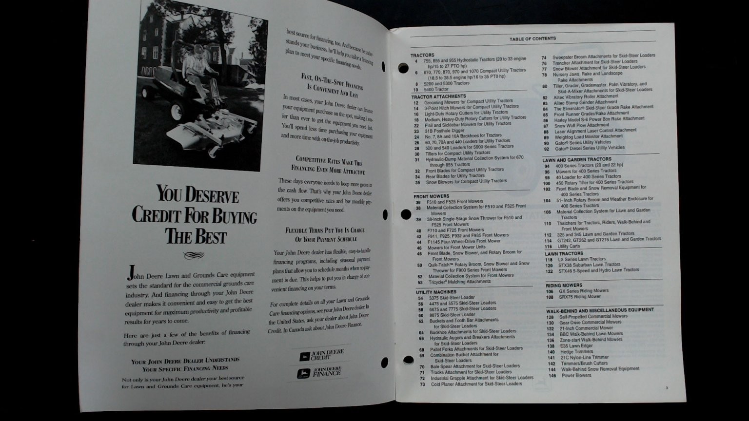 John Deere Grounds Care Equipment Brochure Vintage Agricultural Catalog